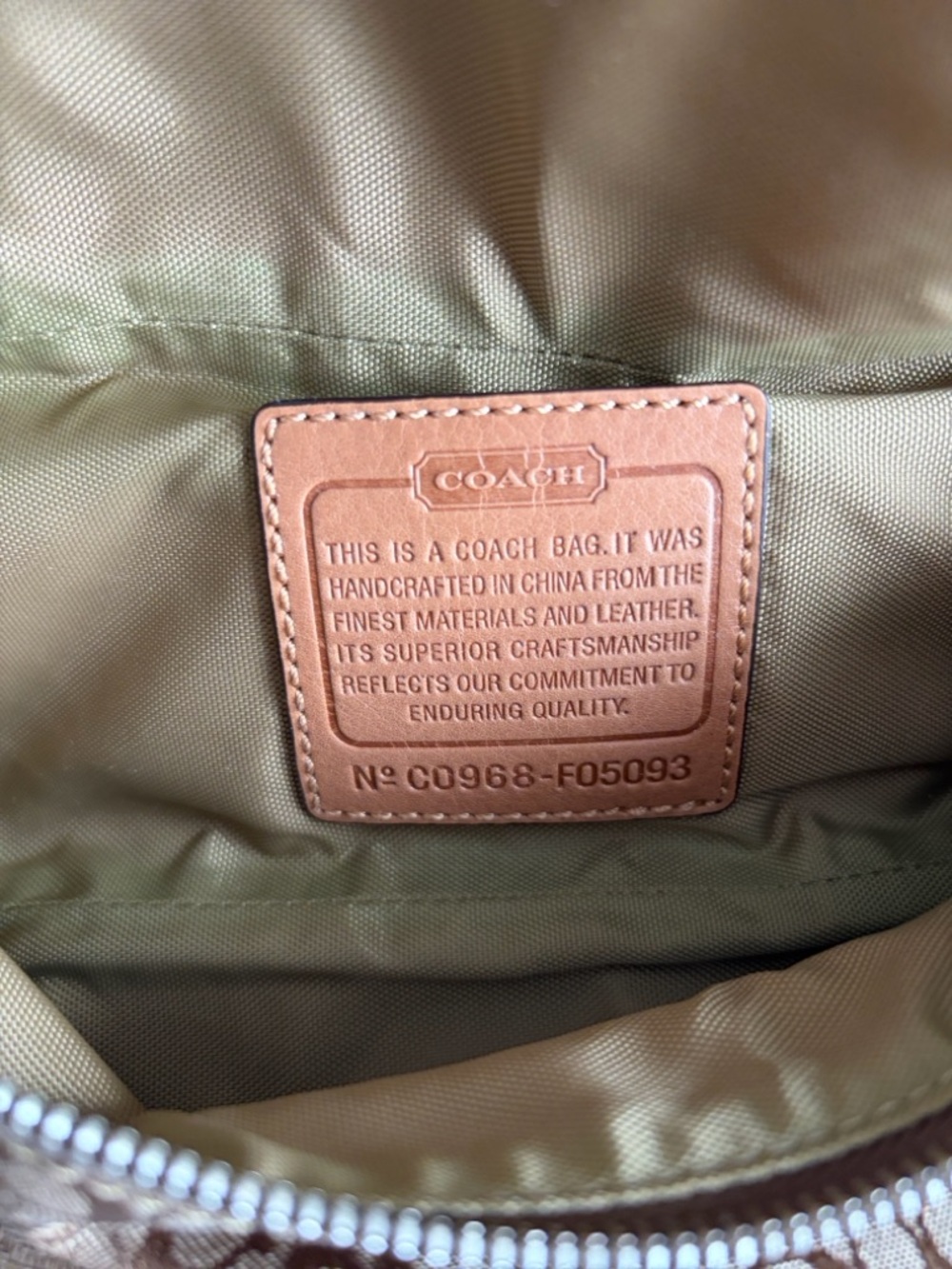 YTK Coach Brown Signature Canvas Belt Bag with Tan Leather Trim - Picture 5 of 8